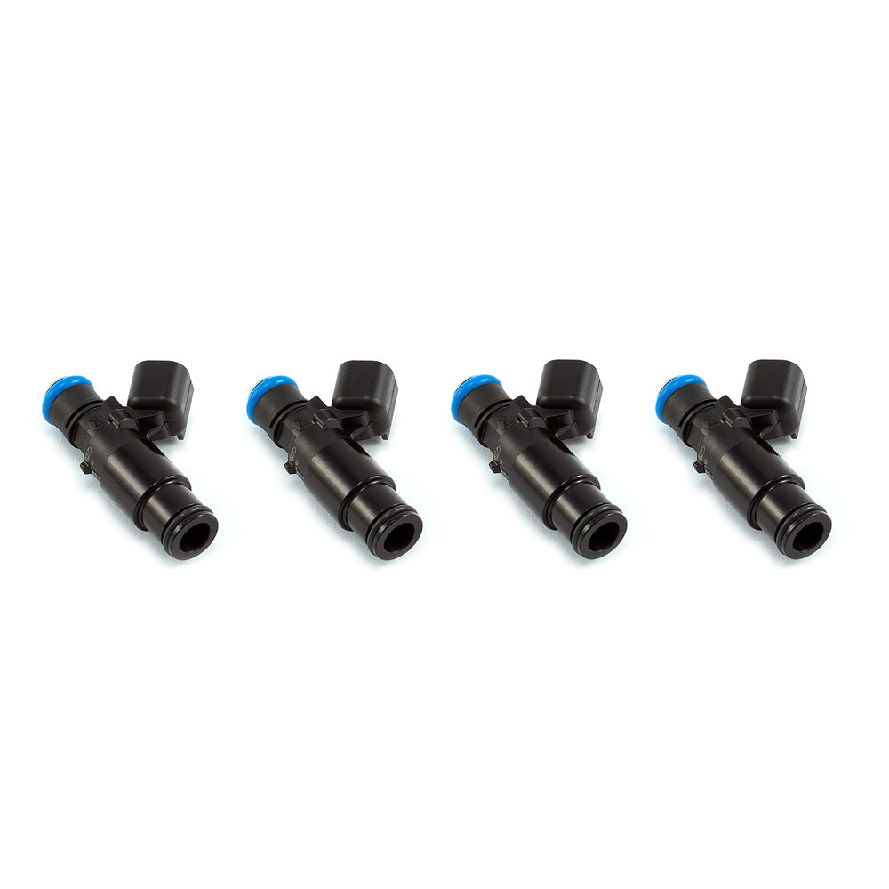 Injector Dynamics 1300cc Injectors - 08-15 Mitsubishi Lancer EVO X 4B11T - 48mm Length - 14mm Black Bottom - 14mm Lower O-Ring (Set of 4) - 1300.48.14.14B.4